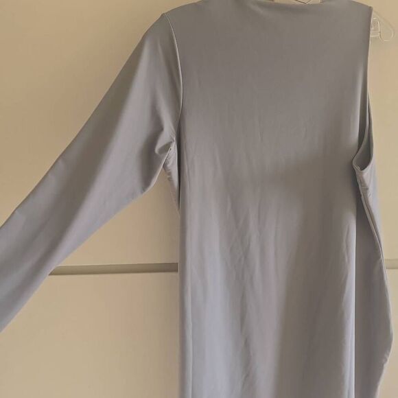 Skims Chrome Gray One Shoulder Lace-Up Mini Dress, 4X, NWT - Picture 9 of 9